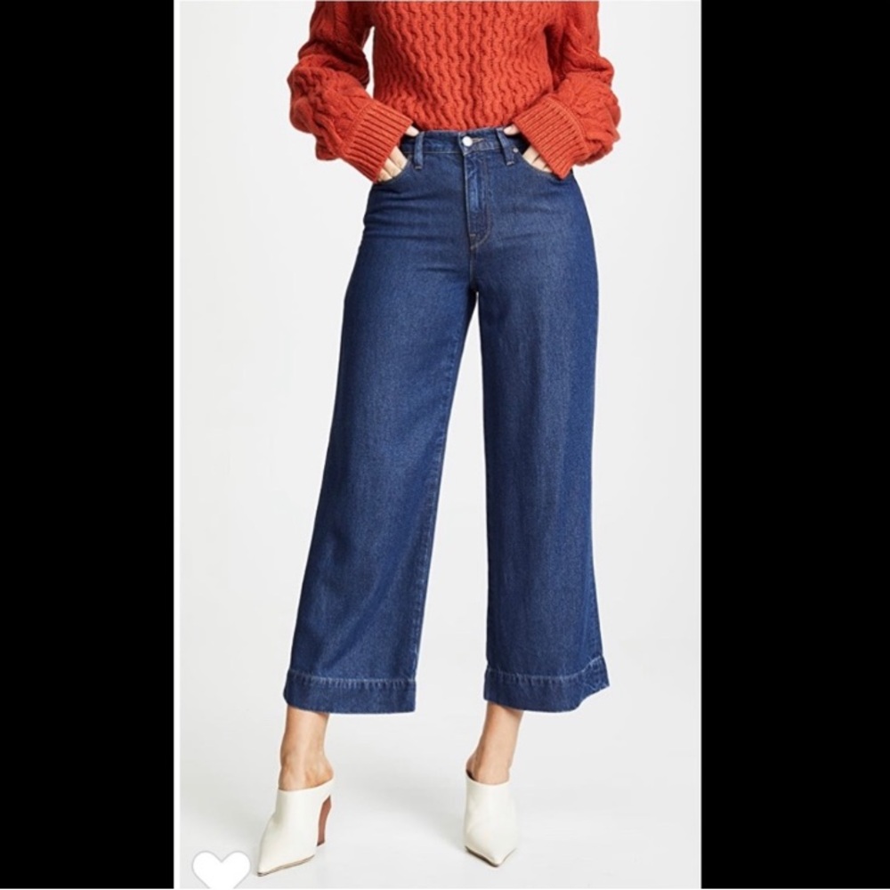 HUDSON HOLLY HIGH RISE WIDE LEG CROPPED JEANS  WOMEN